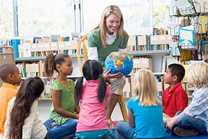 teacher and children