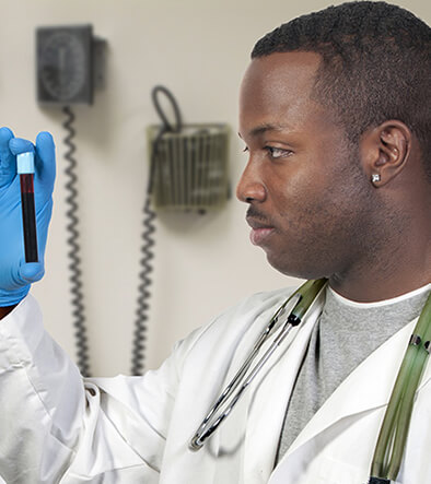 Phlebotomy specialist reading machine